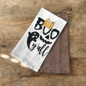 5/$20 NEW 2Pk Boo Y'all Halloween Kitchen Towel Set
